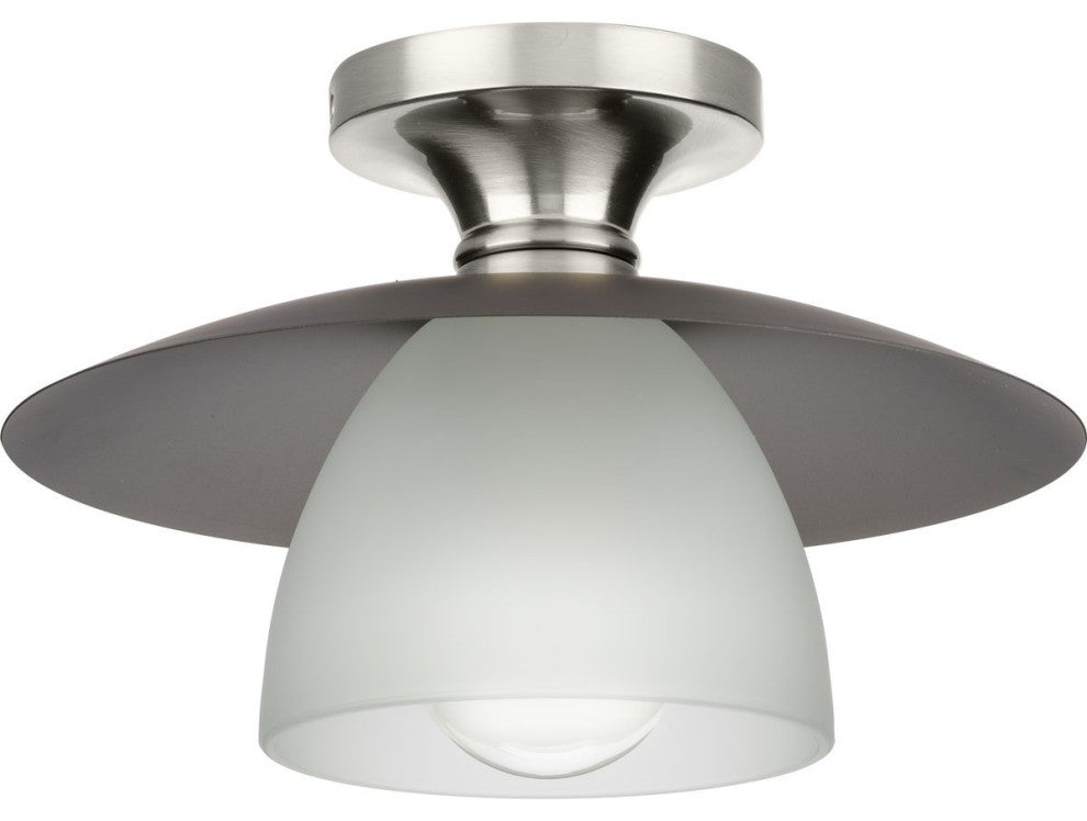 Trimble Collection One-Light Brushed Nickel 12" Semi-Flush Mount