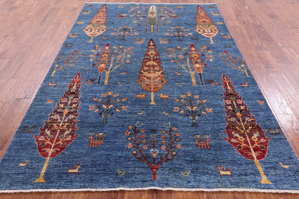 5' 9" X 8' 4" Persian Gabbeh Tribal Handmade Wool Rug Q5316
