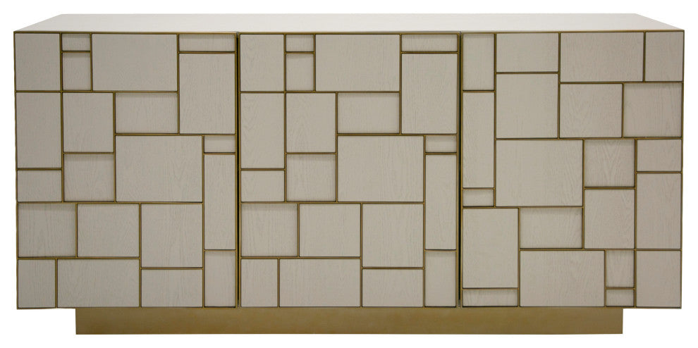 Modrest Auer Mid-Century Modern Cream Ash + Gold Buffet