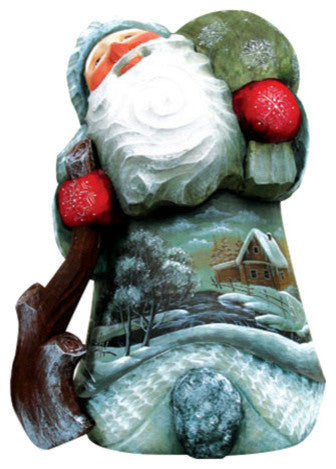 Old World Walking, Woodcarved Figurine