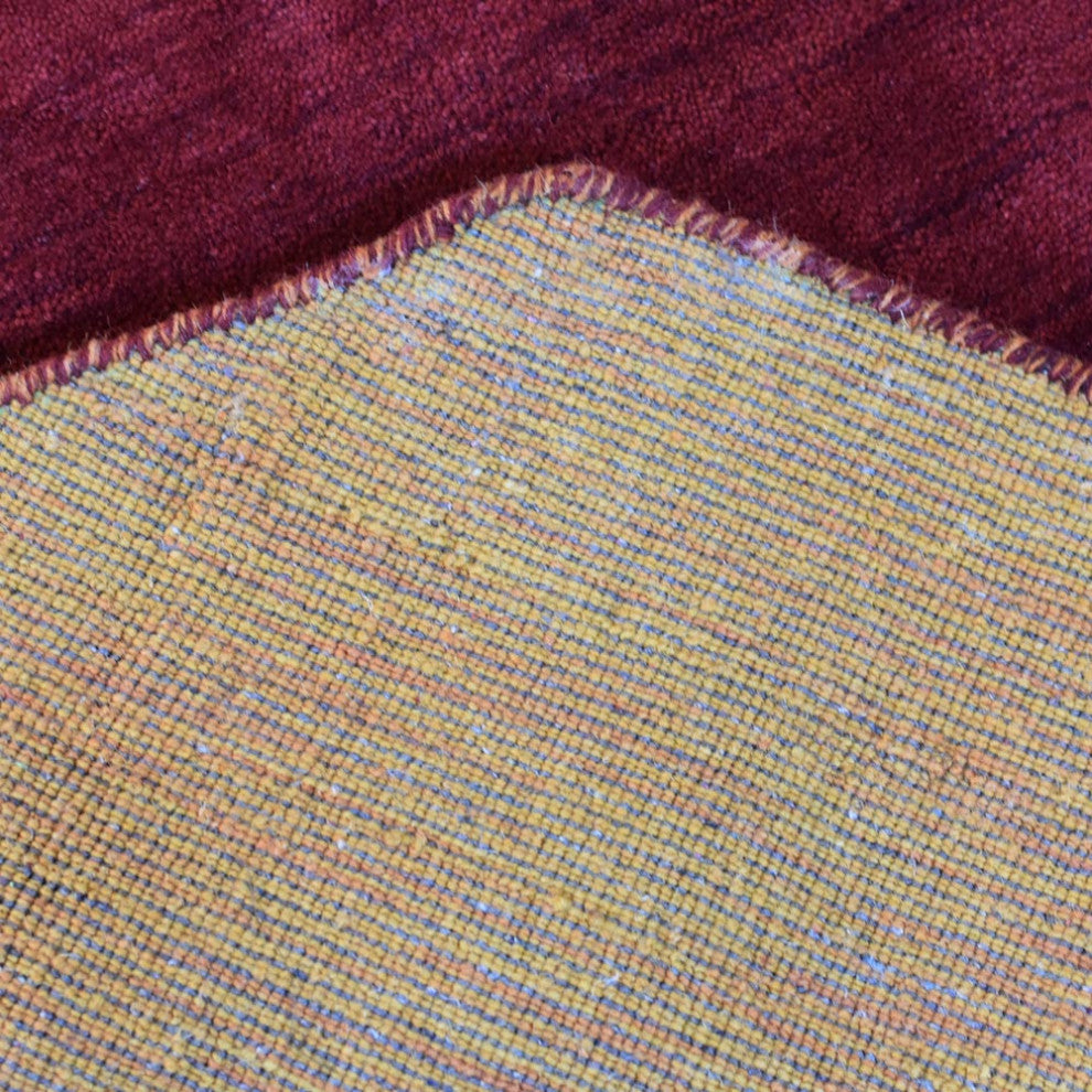 HAND KNOTTED LOOM WOOL ECO-FRIENDLY AREA RUGS-Rectangle,Orange Red,Contemporary