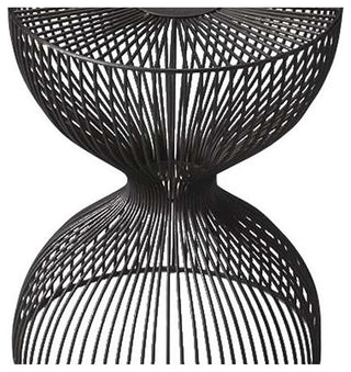 Home Square Modern Iron Cage Bunching Table in Black - Set of 2