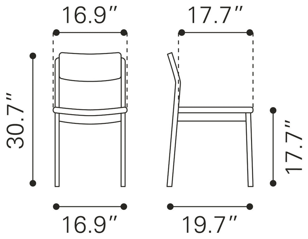 Dining Chair, Set of 2, Fabric, Wood, Gray, Walnut, Bar Kitchen Pub Bistro