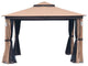 10 x 12 ft. Steel Soft-top Gazebo Zippered 2-Tier Curtain Double Roof Vented