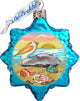 Keepsake Pelican Star Coastal Scenic Glass Ornament