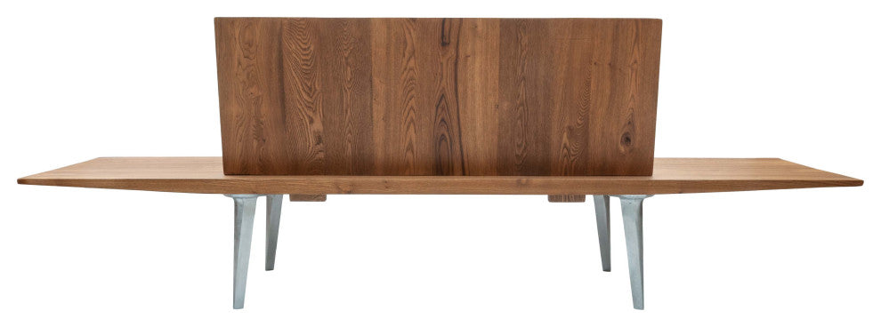 Solid Chestnut Wood Sofa with Sand Cast Aluminium Legs 31"x102"x36"