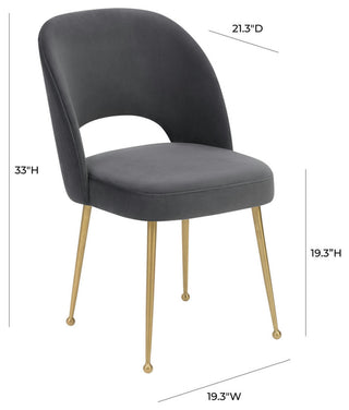 TOV Furniture Swell Dark Grey Velvet Chair