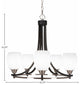 Paramount 5-Light Chandelier, Matte Black & Brushed Nickel, 5" White Matrix
