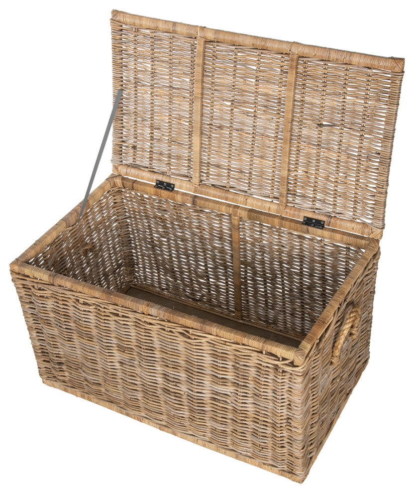 Rattan Kobo Decorative Storage Trunk With Lid, Large