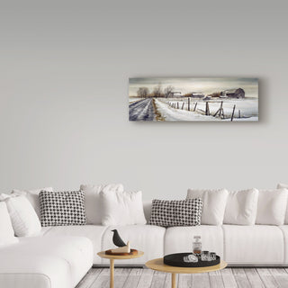 "A Long Winter Road" by John Morrow, Canvas Art, 8"x24"
