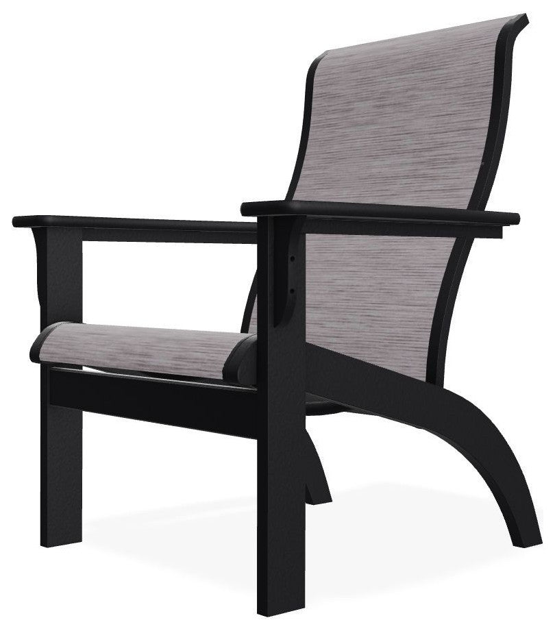 Adirondack Sling Outdoor Adirondack Armchair, Fossil/Black