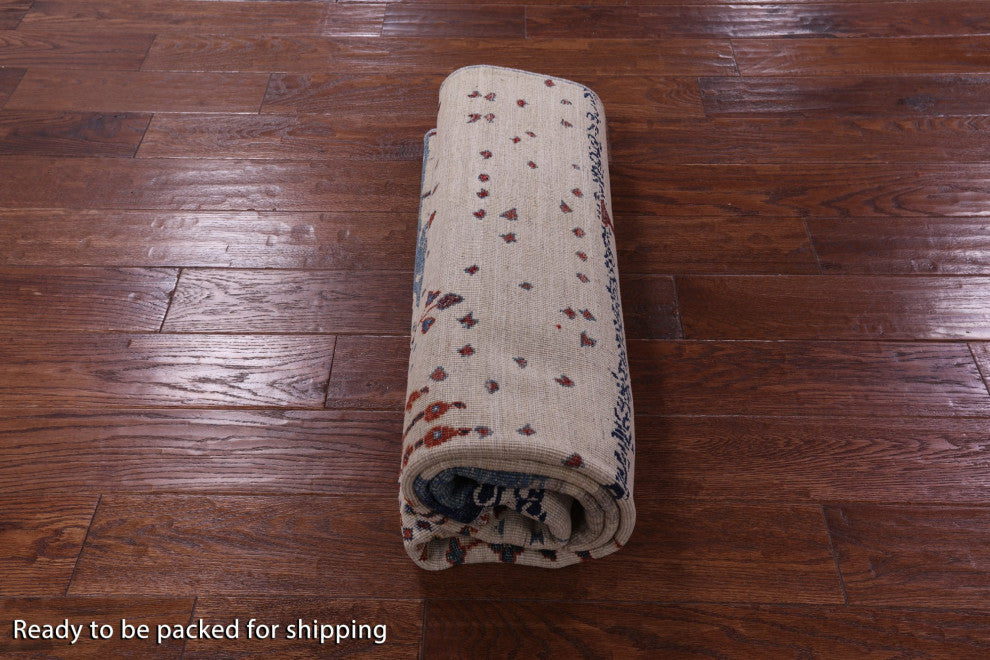 5' 0" X 6' 6" Persian Gabbeh Tribal Hand-Knotted Wool Rug - Q12425
