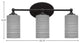 Capri 3-Light Bath Bar, Matte Black/Gray Matrix