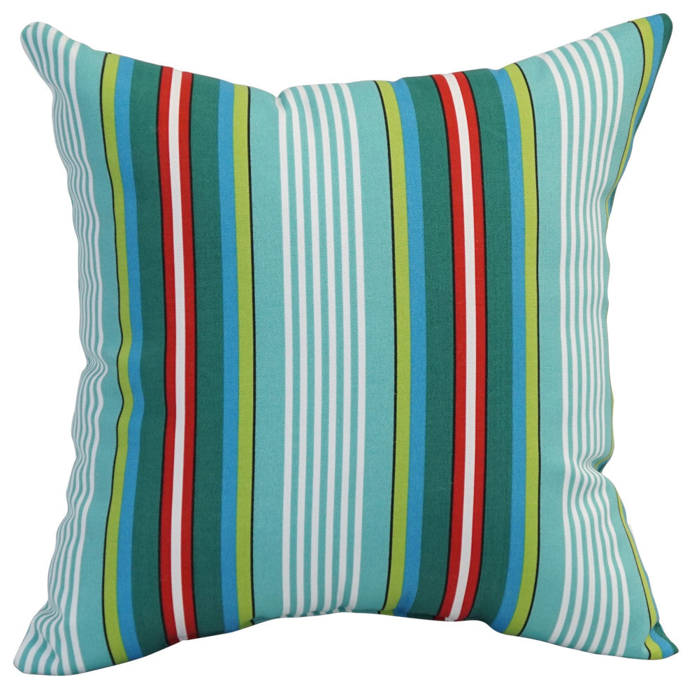 17" Square Polyester Outdoor Throw Pillows, Set of 4, Walden Caribean
