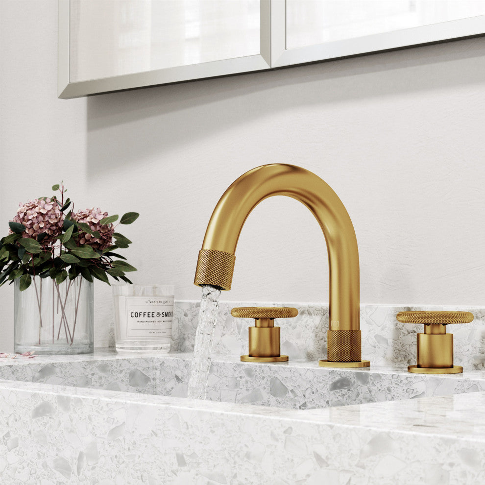 VIGO Wythe 8" H 2-Handle Widespread Bathroom Faucet, Matte Brushed Gold