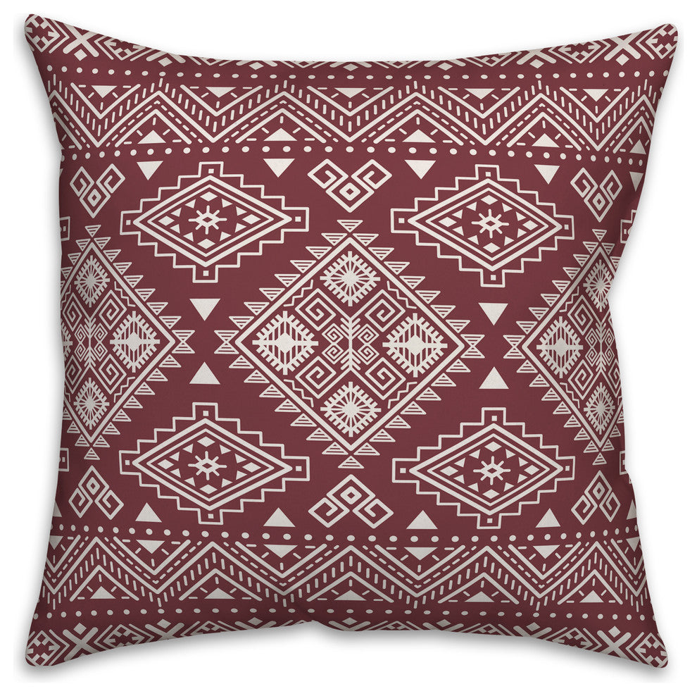 Maroon Tribal 20x20 Throw Pillow