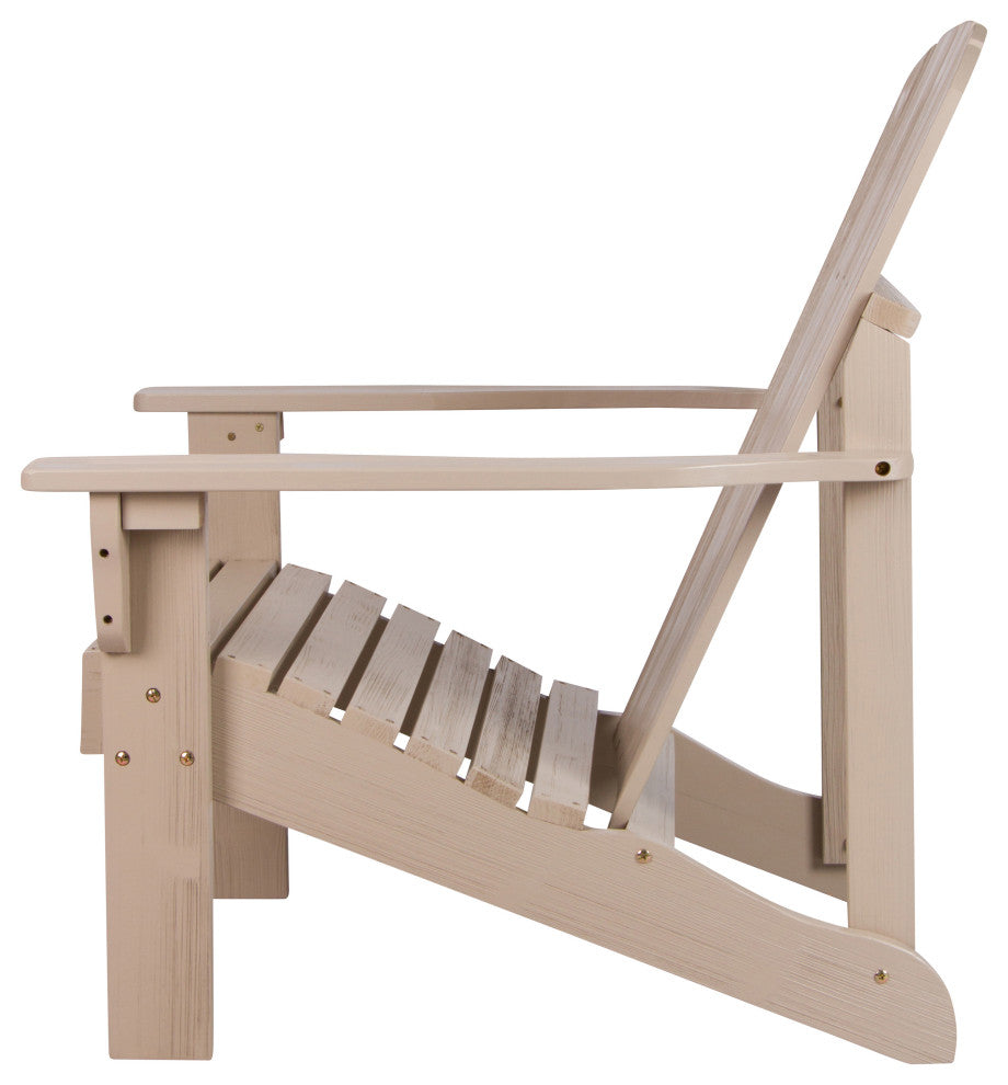 Shine Company 4626Gs Mid-Century Modern Adirondack Chair, Graystone
