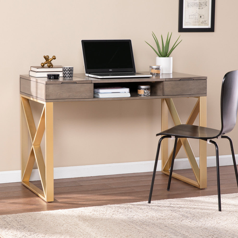 Sawyer Two-Tone Desk With Storage