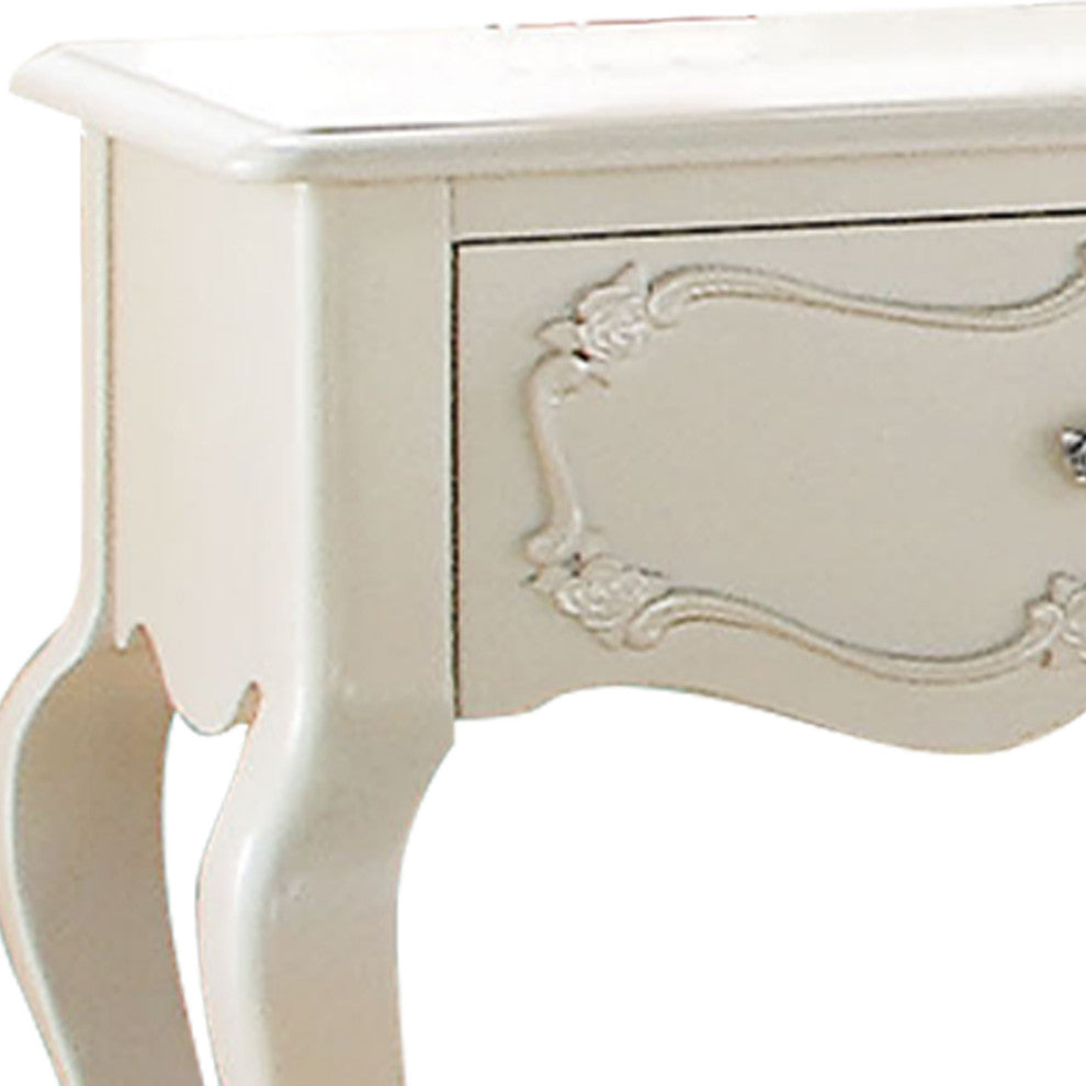 Edalene Nightstand, Pearl White