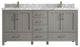 Malibu 72 Double Sink Bath Vanity in Elephant Skin Gray 2" Carrara Marble