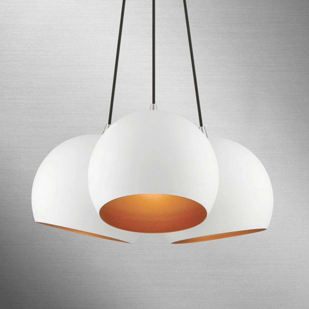 Livex Lighting 3 Light White Globe Pendant