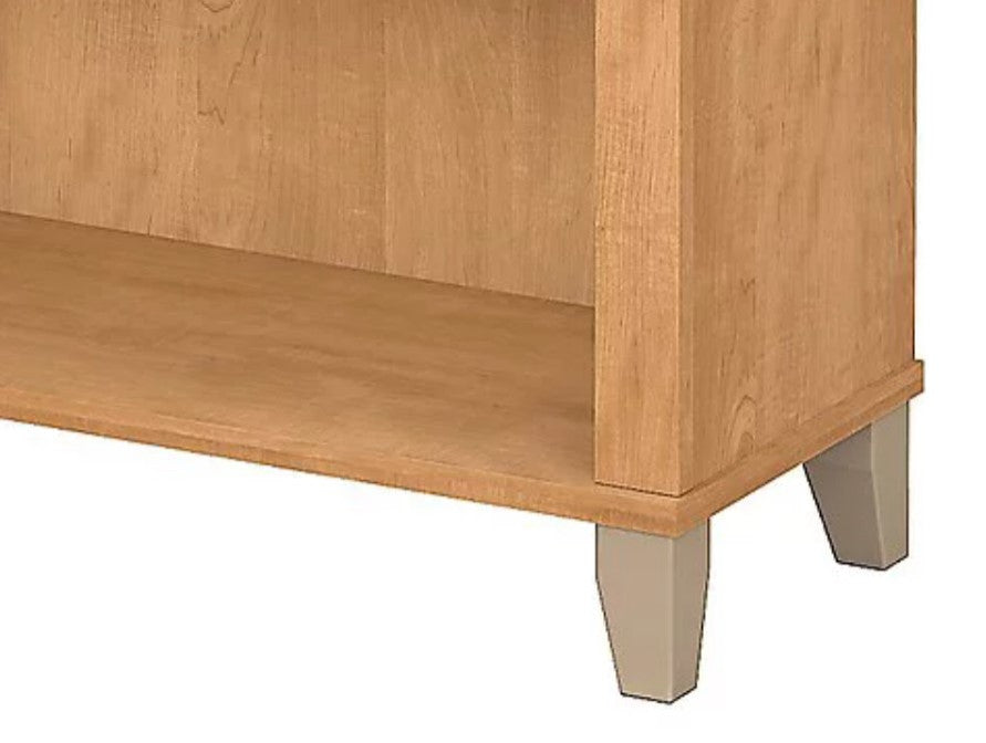 Transitional Bookcase, Tall Design With 5 Spacious Open Shelves, Maple Cross