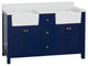 Yorkshire 60" Bathroom Vanity, Royal Blue, Engineered Marble, Double