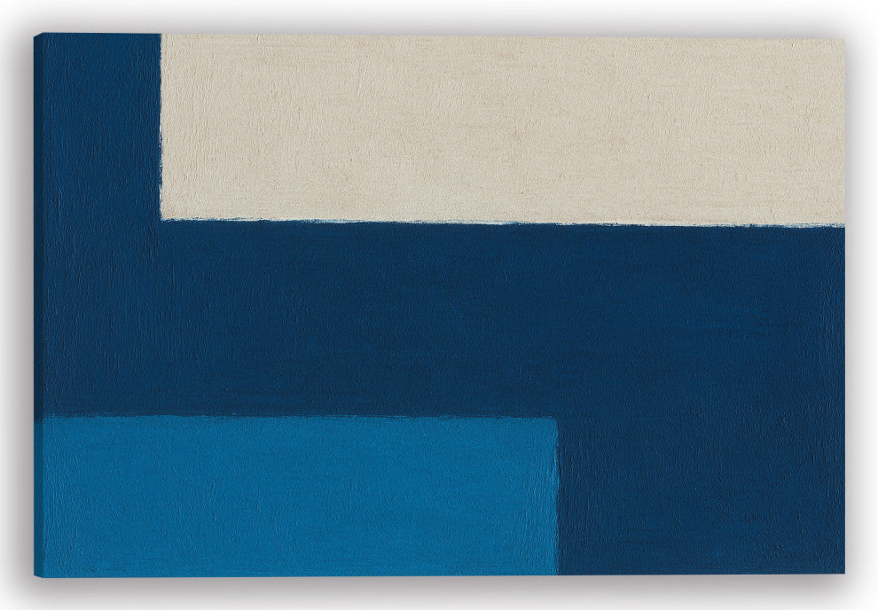 Bold Blue Geometry "“ Hand-Painted Abstract Painting Art