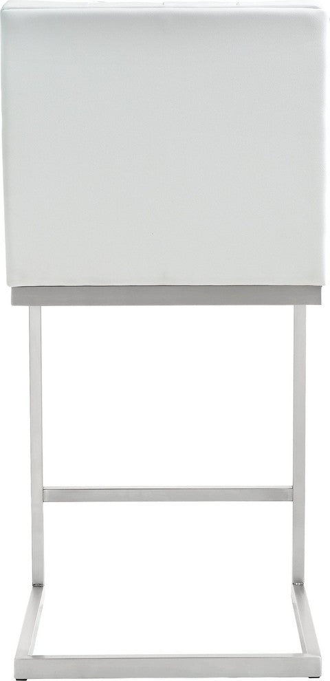 Helsinki White Stainless Steel Counter Stool - Set of 2 - White