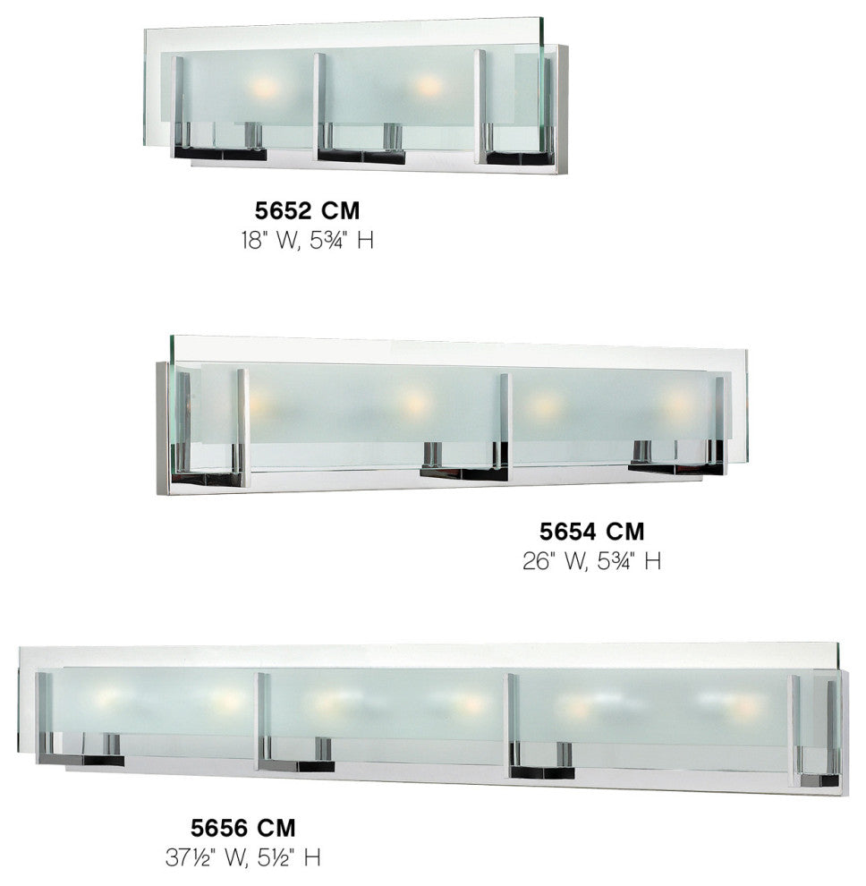 Hinkley Latitude Small Two Light Vanity, Chrome