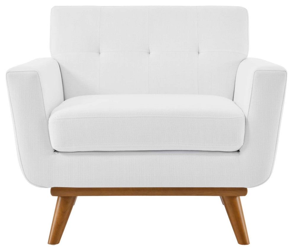 Armchair Accent Chair, Fabric, White, Modern, Living Lounge Hotel Hospitality