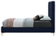 Geri Velvet Upholstered Bed, Navy, Twin