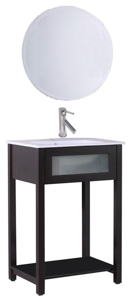 Leda Single-Sink Vanity, Espresso, 24"