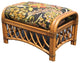 Montego Bay Ottoman, Cinnamon, Coral Fabric
