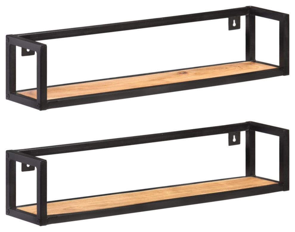 Vidaxl Wall Shelves 2-Piece 31.5" Solid Acacia Wood