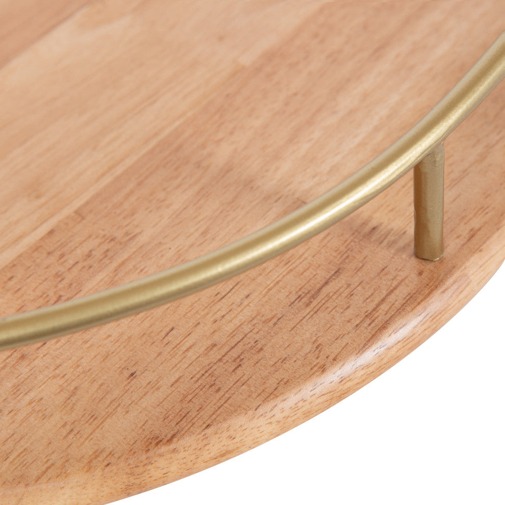 Camryn Semi Circle Shelf Set, Natural/Gold, 2 Piece
