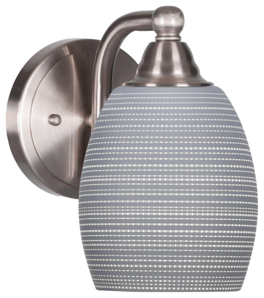 Paramount Wall Sconce, Brushed Nickel, 5" Gray Matrix Glass