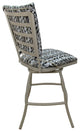 Outdoor/Indoor Bar Stool - Jenna with Back Pad, Simi Soft Gray, Beige, 35"