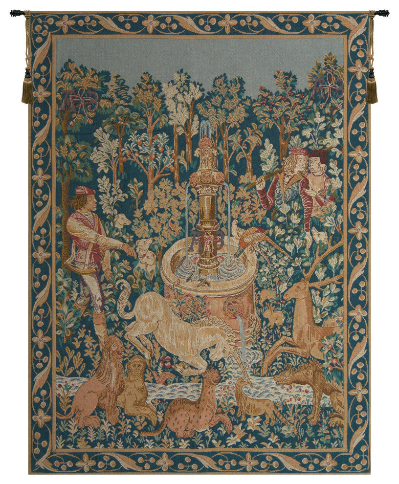 Licorne A La Fontaine European Tapestry Wall hanging