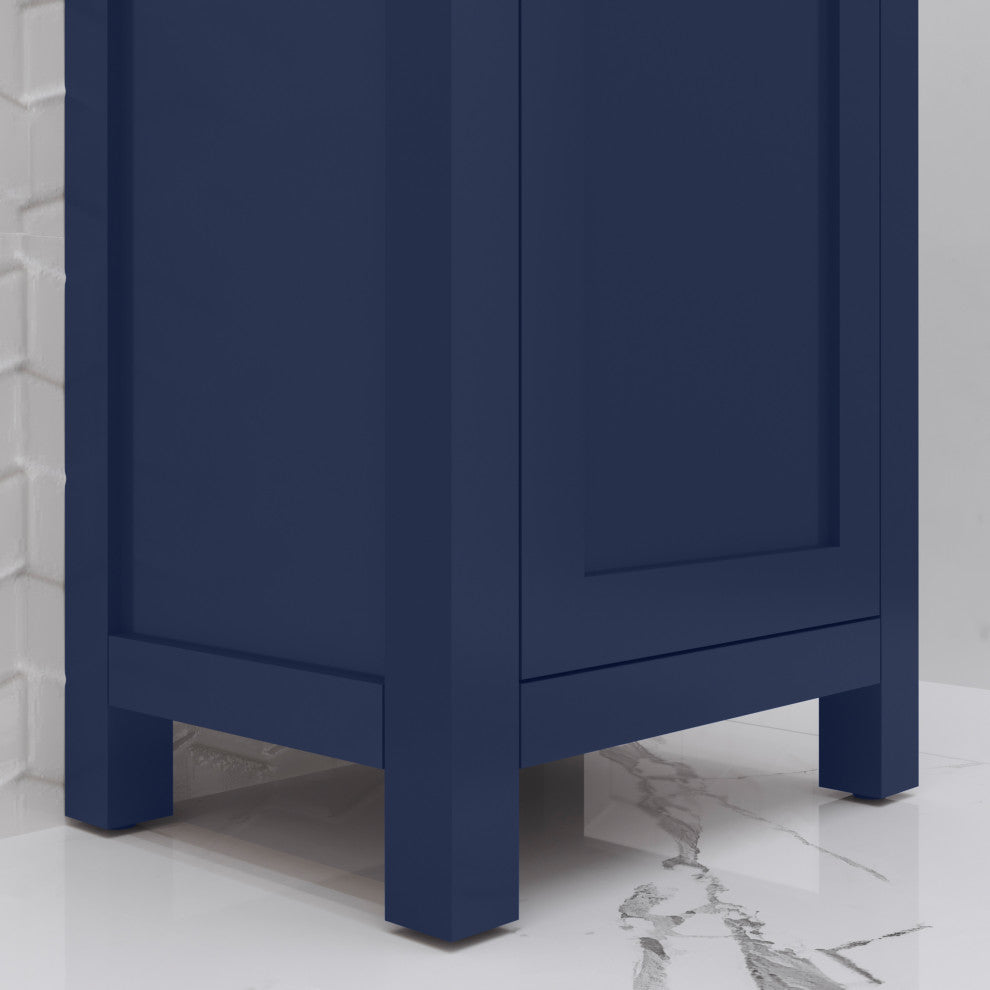 Mia 18 In. Integrated Ceramic Sink Top Vanity in Monarch Blue with Faucet
