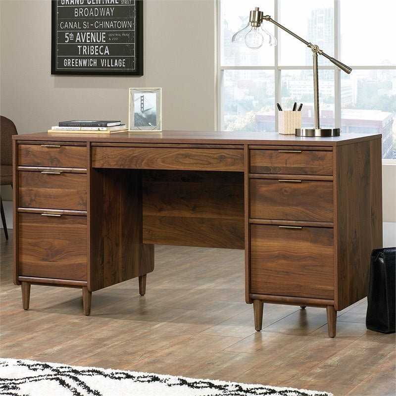 Sauder Clifford Place Engineered Wood Computer Desk in Grand Walnut