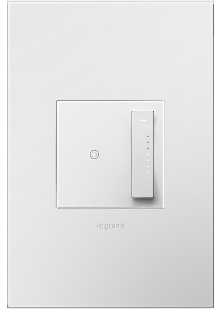 Adorne sofTapTM Dimmer Switch, Tru-Universal and Gloss White Wall Plate