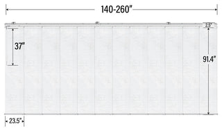 Koala Gray 12-Panel Track Extendable Vertical Blinds 140-260"W