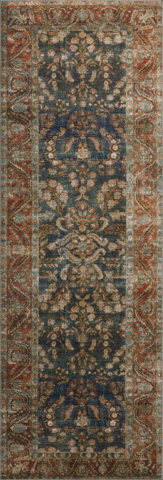 Chris Loves Julia x Loloi Jules Ocean / Spice 3'-6" x 5'-6" Area Rug