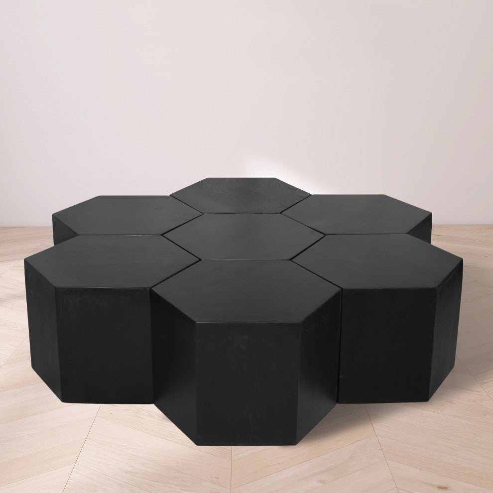 Eternal Modular Coffee Table, Black, 7 Piece