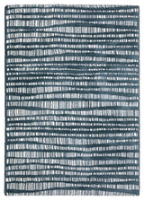 Greer Modern Dashed Lines Dark Teal/ Ivory Area Rug, 3'10" x 5'5"