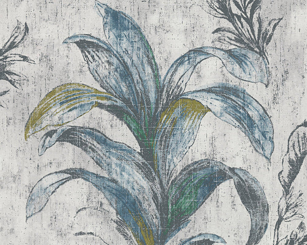 Modern Textured Wallpaper With Floral, 304561, Beige Green, Sample