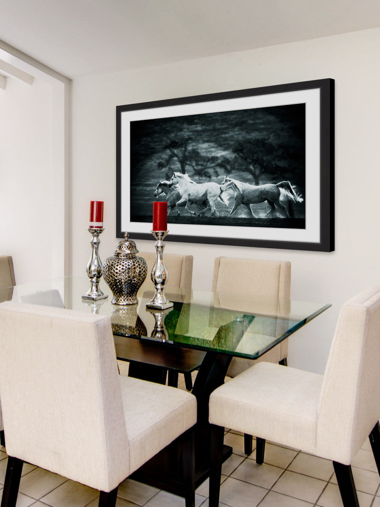 "Blue Arabians" Framed Painting Print, 18x12