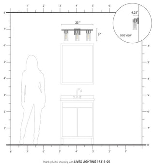 Carson 3 Light Polished Chrome Vanity Sconce