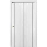 Bi-fold Doors 64 x 80 | Planum 0016 White Silk with  | Sturdy Tracks